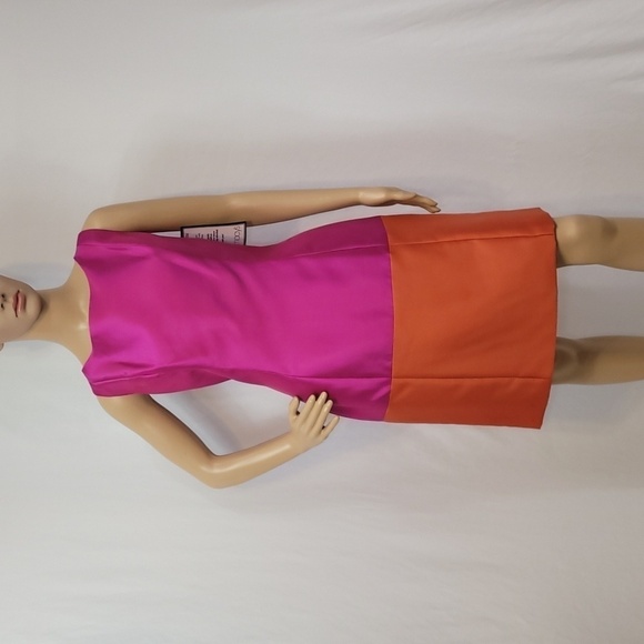 B Michael America Satin Color Block Dress